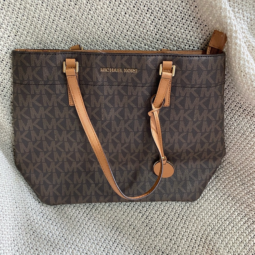 Michael Kors Morgan Signature Medium Brown‎ Tote Bag Handbag